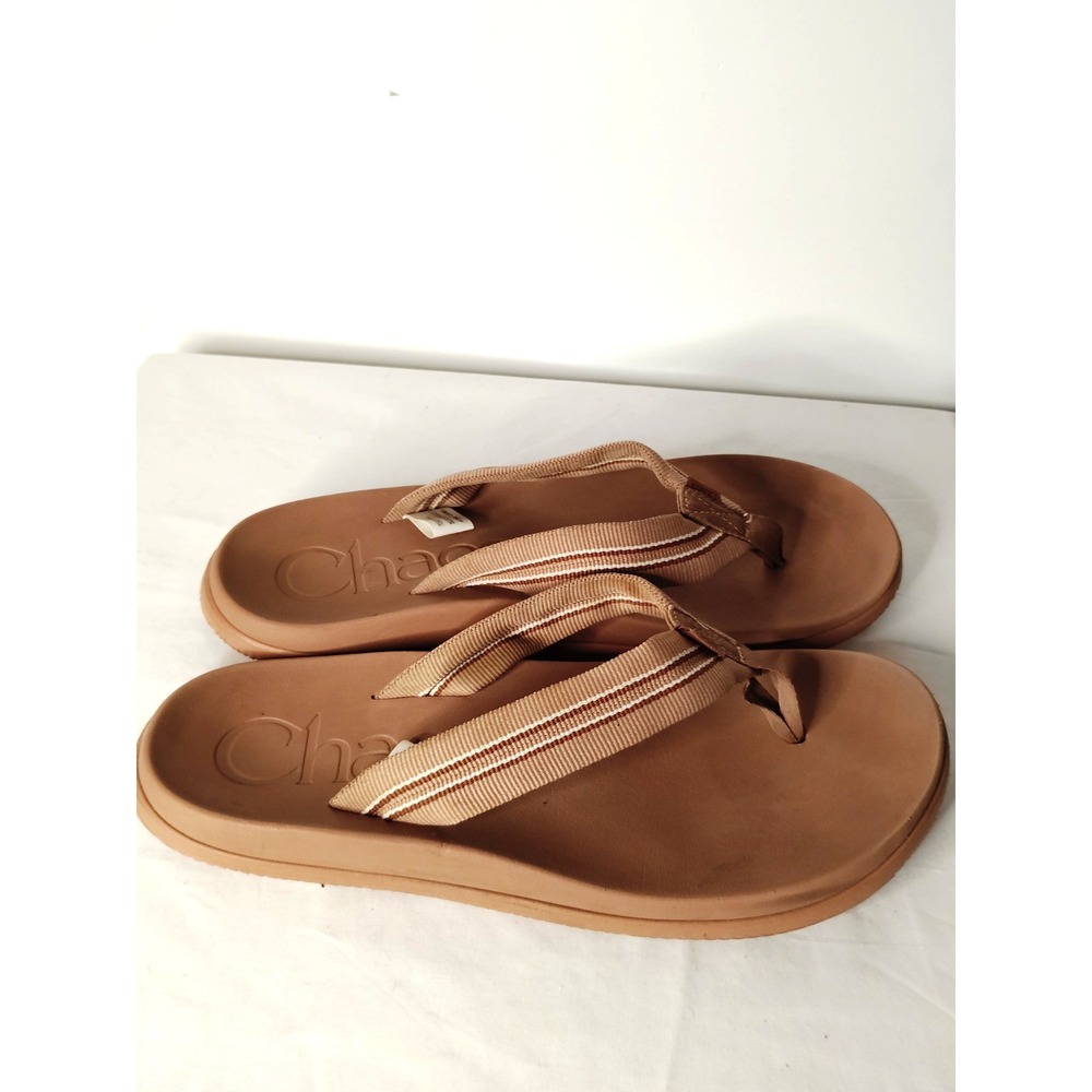 Chaco Flip EcoTread Women 10 Rose Striped Webbing Sandal Casual Beach Resort EUC